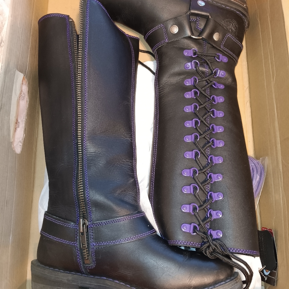 Women's leather riding boots